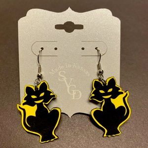 Black Cat Dangle Earrings